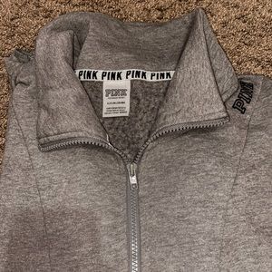 Light Grey PINK quarter zip